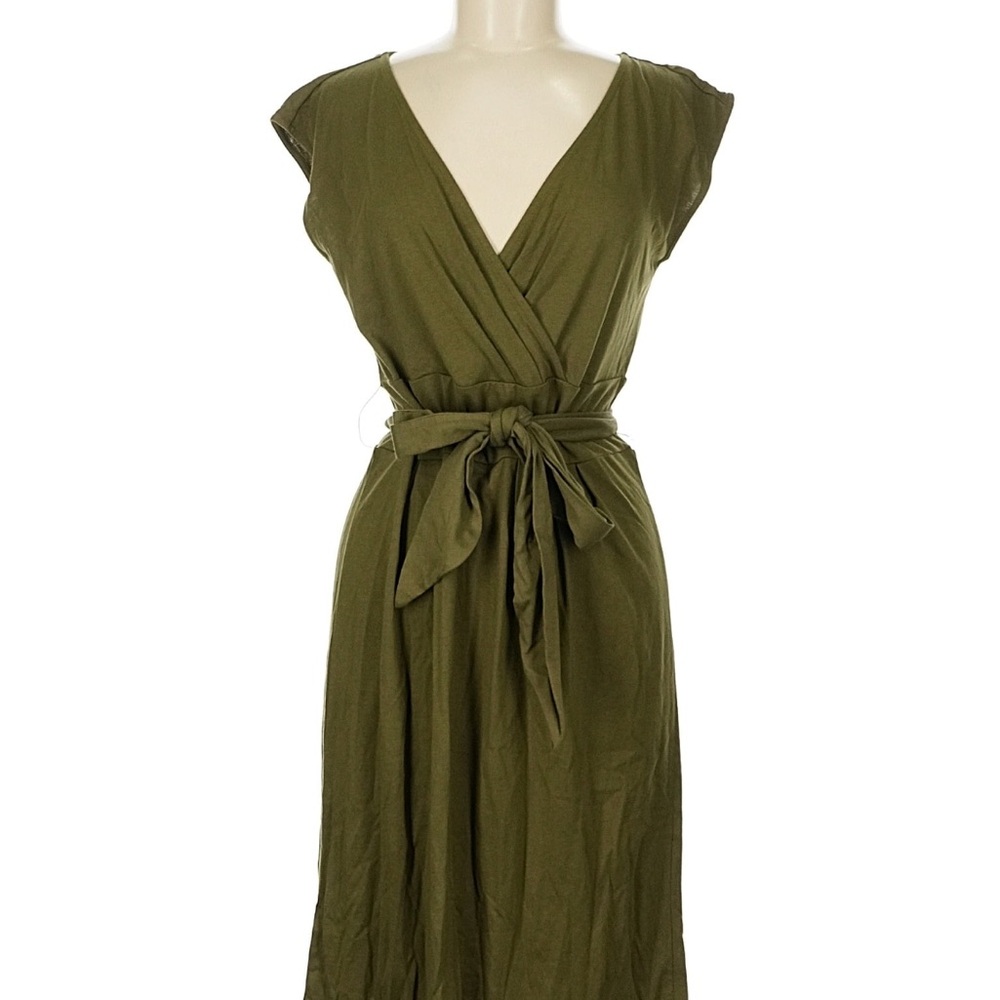 LOFT Olive Midi faux Wrap Dress